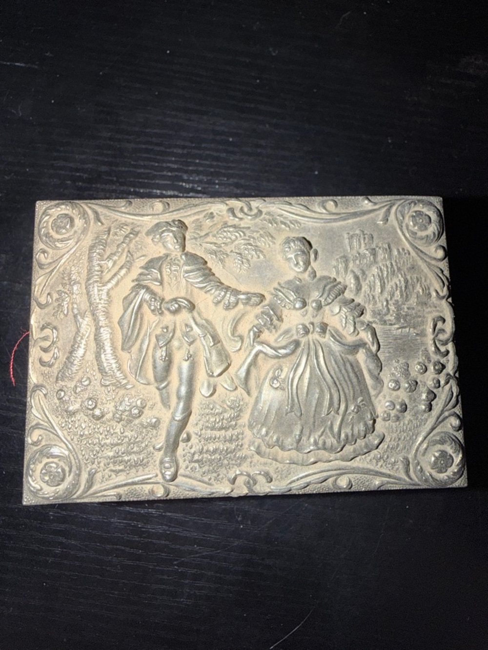 Vintage Embossed Silver Trinket Box